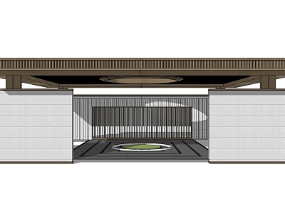 Modern gate entrance gate pavilion model