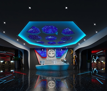 Modern Front Desk E-sports Hall Front Desk Internet Cafe Front Desk Internet Cafe Front Desk Internet Cafe 3d model