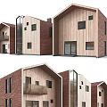 Modern Detached House Design With Wooden Exterior Balconies And Large Windows