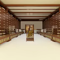 Traditional Chinese Medicine Pharmacy Interior With Wooden Herbal Medicine Cabinets And Glass Display Cases