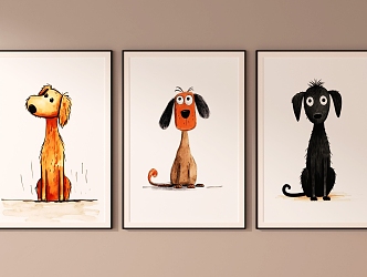 Cartoon animal decorative painting 3d model