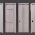 Modern Wooden Hinged Doors With Various Panel Designs For Interior Use 3d model