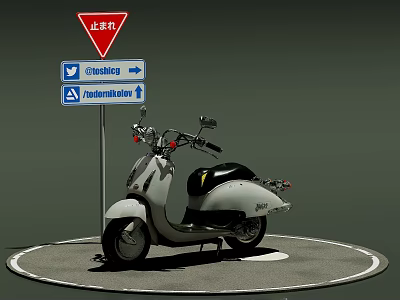 Bicycle Lane Directional Signs With Stop Sign And Road Navigation Guide 3d model