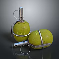 Two Yellow Hand Grenade Weapon With F1 RGD5 Models Metal Safety Pin And Fuse