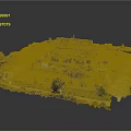 Traditional Chinese Architecture Model With Courtyard Greenery Pathway Trees And Intricate Layout