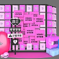 Pink Check in Photo Spot With Heart Decor WOMEN Signs And Spring Collection Shopping Bags