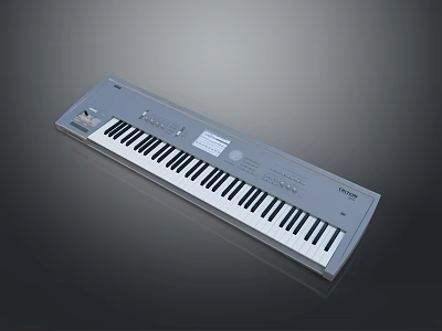YAMAHA Electronic Keyboard With Black And White Keys Gray Body Control Panel And Buttons 3d model