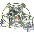Garden Ornament With Green Structure Flower Decorations Climbing Net For Children Playing