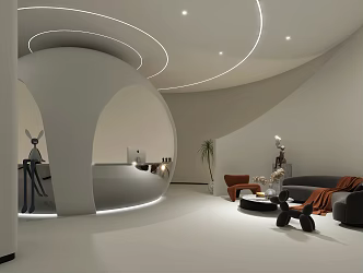 Modern Lounge Front Desk Alien Front Desk 3d model