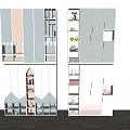 Modern Display Shelves Design With Various Compartments Drawers And Decorative Storage