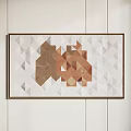 Modern Geometric Wall Art Decor With Brown Beige Abstract Patterns And Frames 3d model