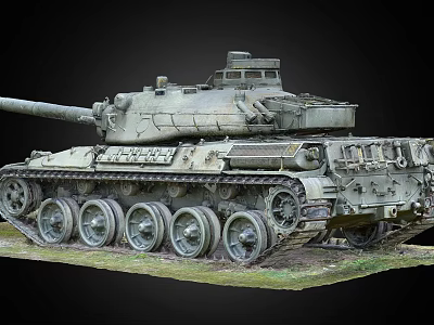 Historic Military Tank With Long Barrel Tracks And Weathered Exterior On Grass 3d model