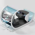 Futuristic Car Cockpit Design Featuring Transparent Canopy Digital Dashboard And Steering Wheel