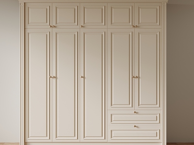 06 Wardrobe French Cream Style Wardrobe model