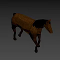 Brown Horse Animated Game Character 3D Model with Standing Pose 3d model