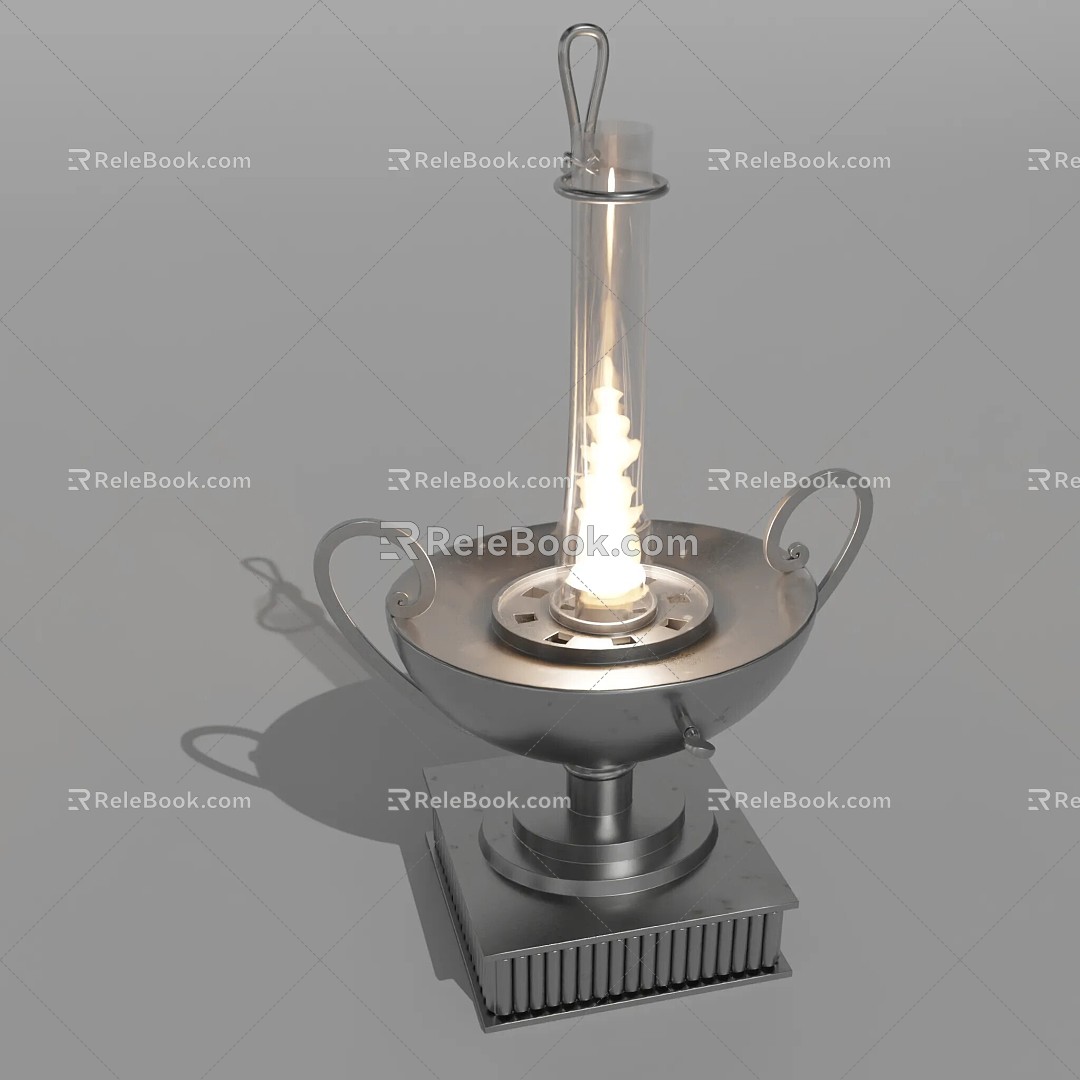 oil lamp candlestick lamp 3d model