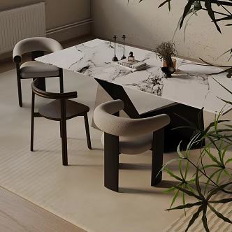 Modern table combination 3d model