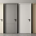 Modern Hinged Doors in Various Colors with Minimalist Design for Interior 3d model