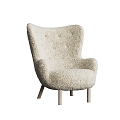 Cream Style Casual Chair Living Room 3d model