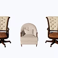 Stylish Office Chair Models With Tufted Upholstery And Wooden Swivel Base