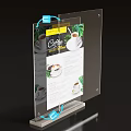 Acrylic Coffee Menu Display Stands With Coffee Cup Images And Menu Lists