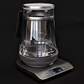 Modern Compact Silver Black Kitchen Appliance With Digital Display And Control Panel