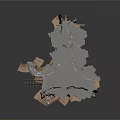 Mine Tunnel Interior With Rail Tracks Wooden Support And Rock Walls
