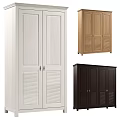 Modern Wardrobe Designs With White Wooden And Dark Brown Shutter Panel Doors