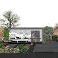 Elegant Courtyard Garden With Outdoor Sofa Lush Green Plants Water Feature And Wooden Fence