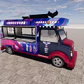Mad Bull Food Truck With Vibrant Purple Red Design And Open Service Window