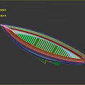 Red And Green Water Transport Boat With Unique Grille Structure And Modern Design Features