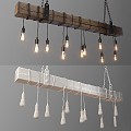 Chandelier lamp beam tree hanging shine 3d model