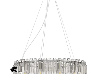 Elegant Modern Crystal Chandelier With Round Frame And Hanging Crystal Pendants 3d model
