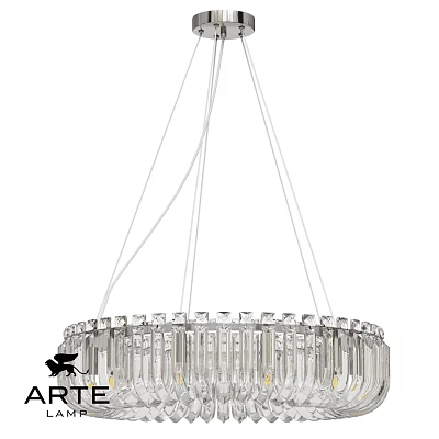 Elegant Modern Crystal Chandelier With Round Frame And Hanging Crystal Pendants 3d model
