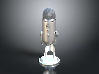 Sleek Silver Headphones Speakers With Modern Stand And Reflective Black Background Design 3d model