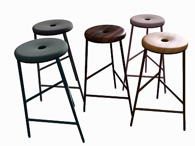 Rotor three-legged bar stool 3d model