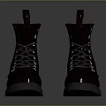 Brown Leather Work Boots Featuring Laces Stitches Thick Soles and Shiny Design