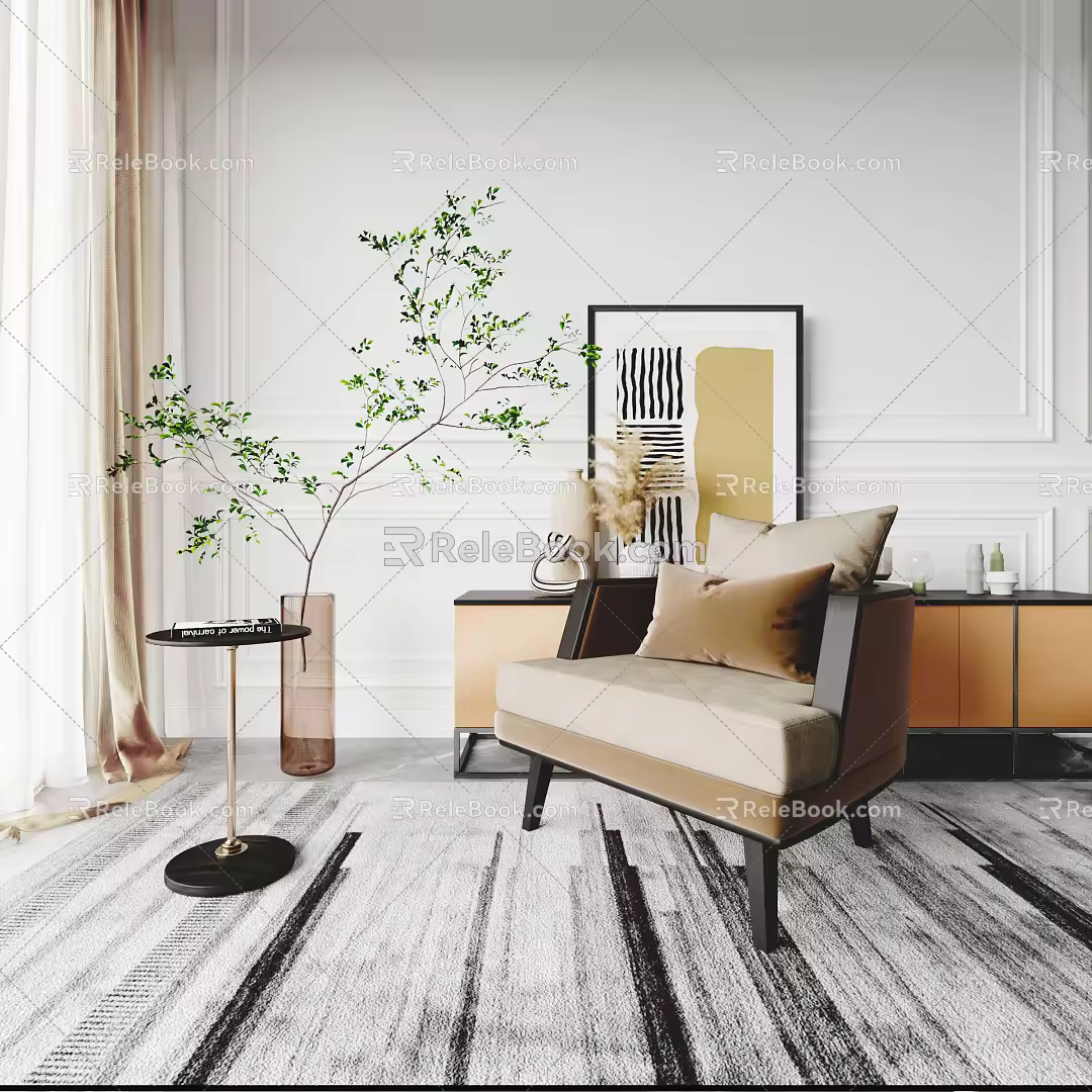Modern Single Sofa Simple Single Sofa Chair 3d model