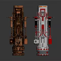 Rusted And Modern Mechanical Devices With Cylindrical Structures On Dark Background