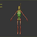 Wooden Mechanical Robot Figure With Skeleton Structure Slender Limbs And Head Antenna