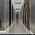 Modern KTV Corridor Interior Design With Stylish Lighting And Decorative Elements 3d model