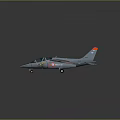Detailed Grey Jet Aircraft Model With Blue Canopy And Red Wing Markings
