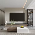 Modern Living and Dining Room Interior With Floor to Ceiling Windows Sofa And Coffee Table