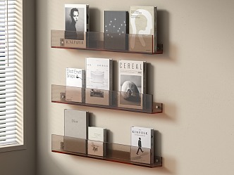 Glass bookshelf 3d model