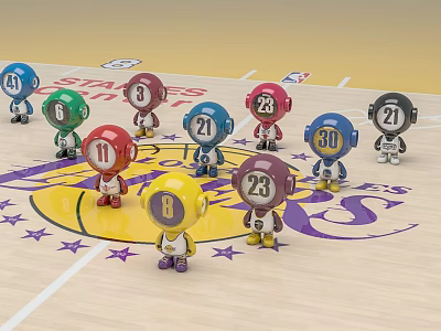 Modern Game Character Cartoon Q Version Team Tide Play Character 3d model