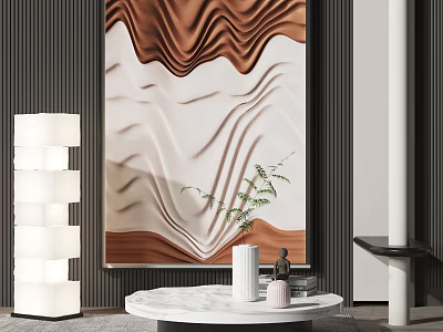 modern abstract painting geometric abstract hanging painting 3d model