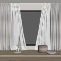 Modern Curtain Window Screen 3d model