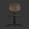Swivel Dining Chair with Padded Seat Curved Backrest and Metal Wheel Base Brown Upholstery