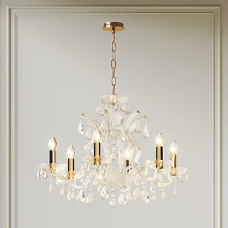 Romantic Crystal Chandelier Crystal Chandelier Living Room Chandelier Decorative Chandelier Multi-head Chandelier Art Chandelier 3d model