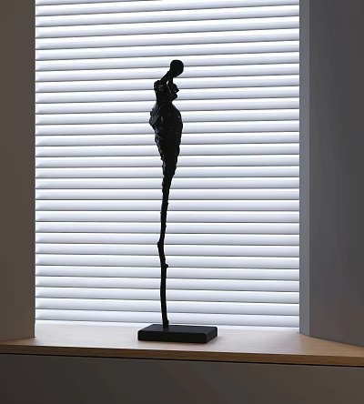 Black Human Figure Decorative Ornament Set With Base For Indoor 3d model